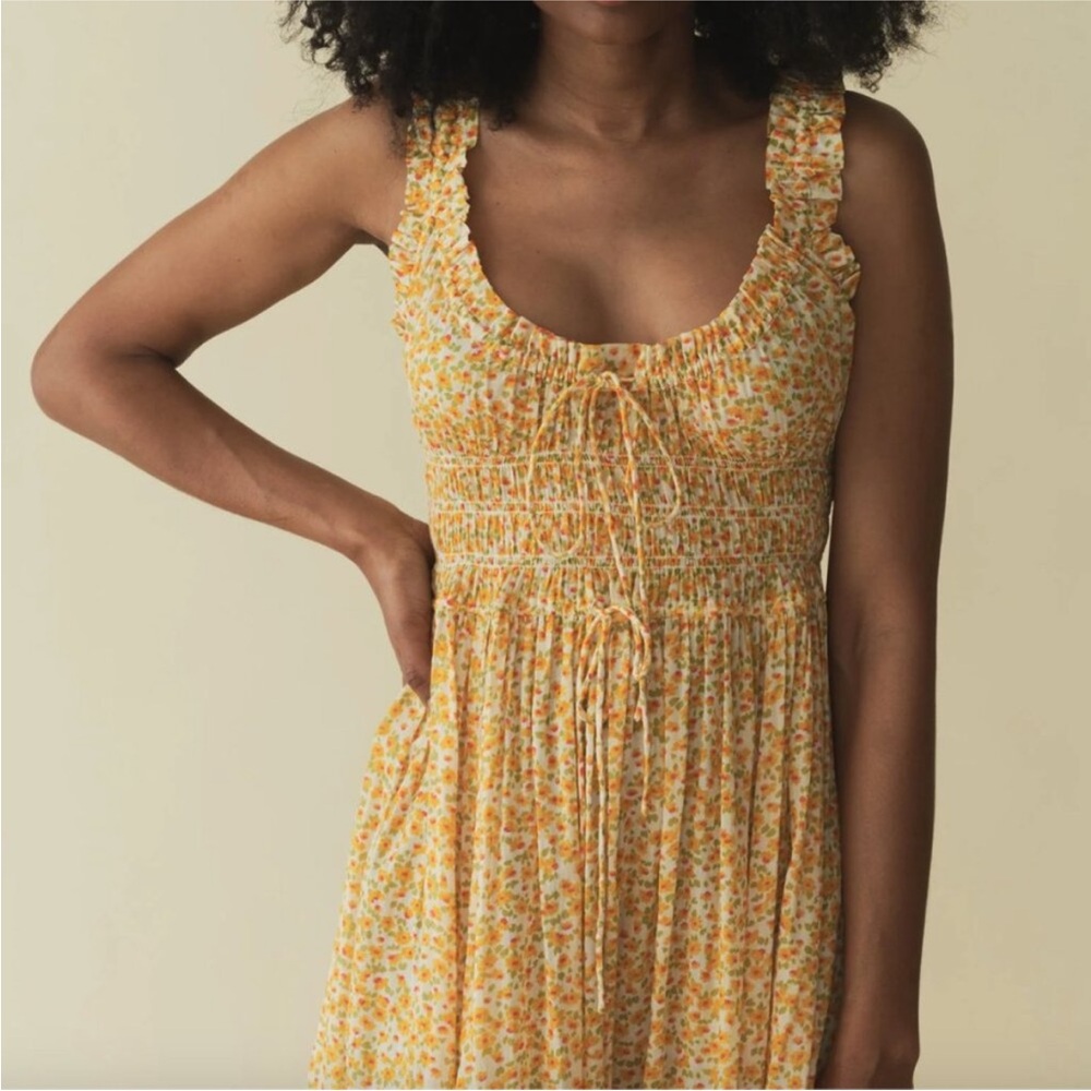 NWT Doen Emmaretta Dress in Clementine Daisy Fields